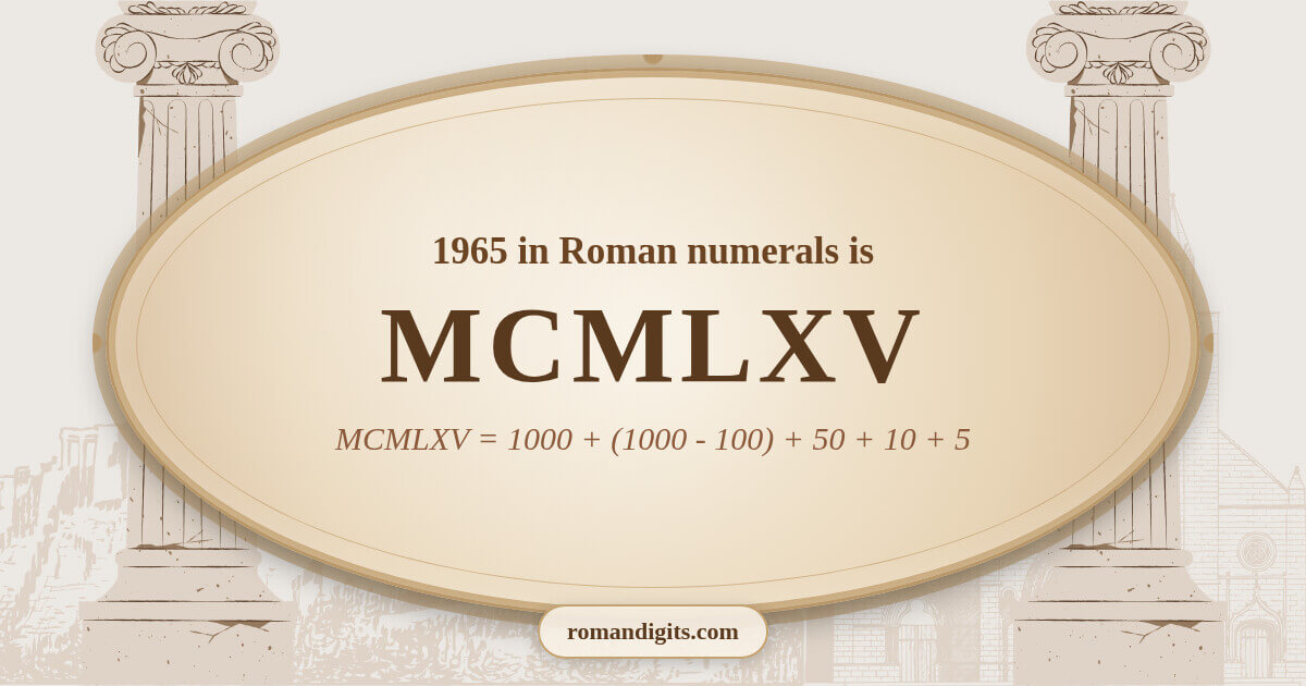 1965 in Roman notation - MCMLXV