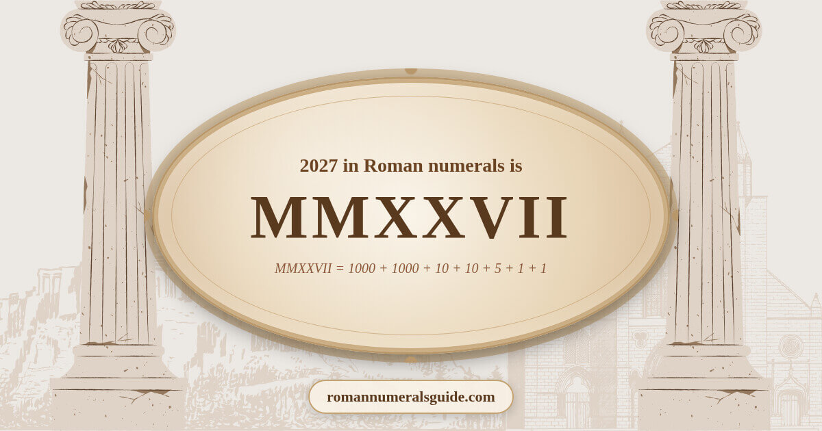 2027 in Roman notation - MMXXVII