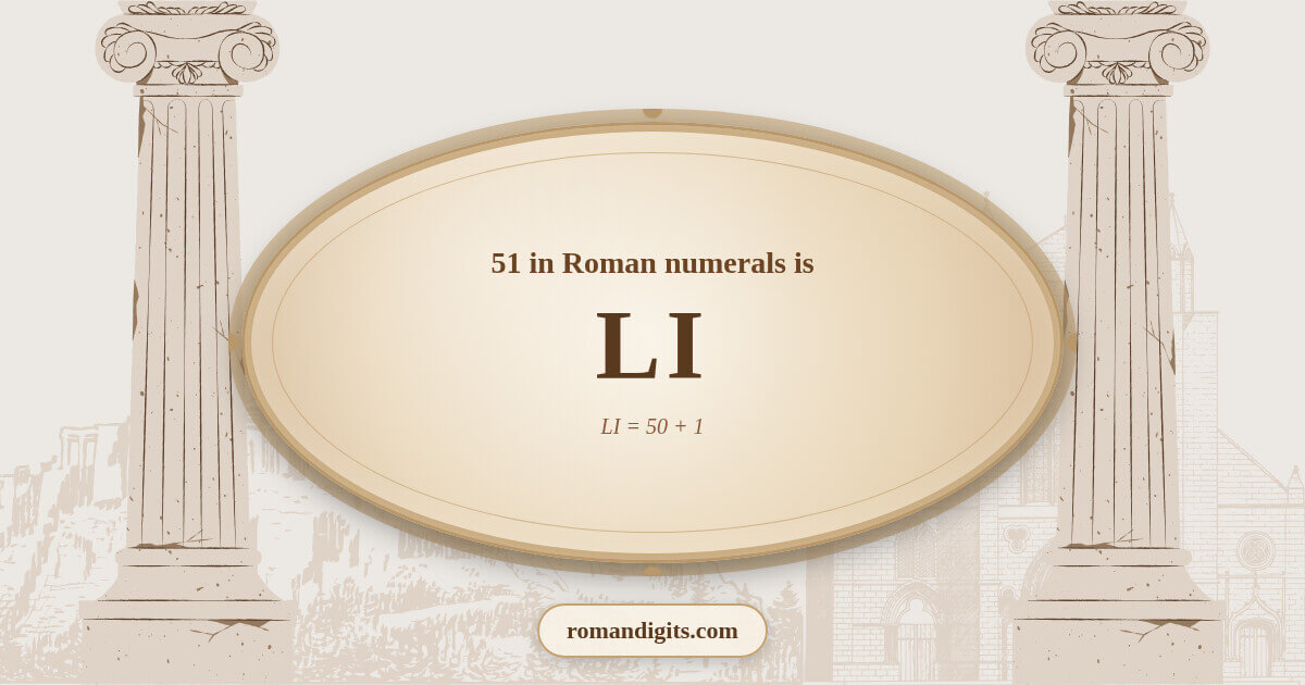 51 in Roman notation - LI